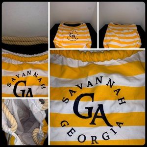 LARGE YELLOW& WHITE SAVANNAH, GEORGIA TOTE BAG